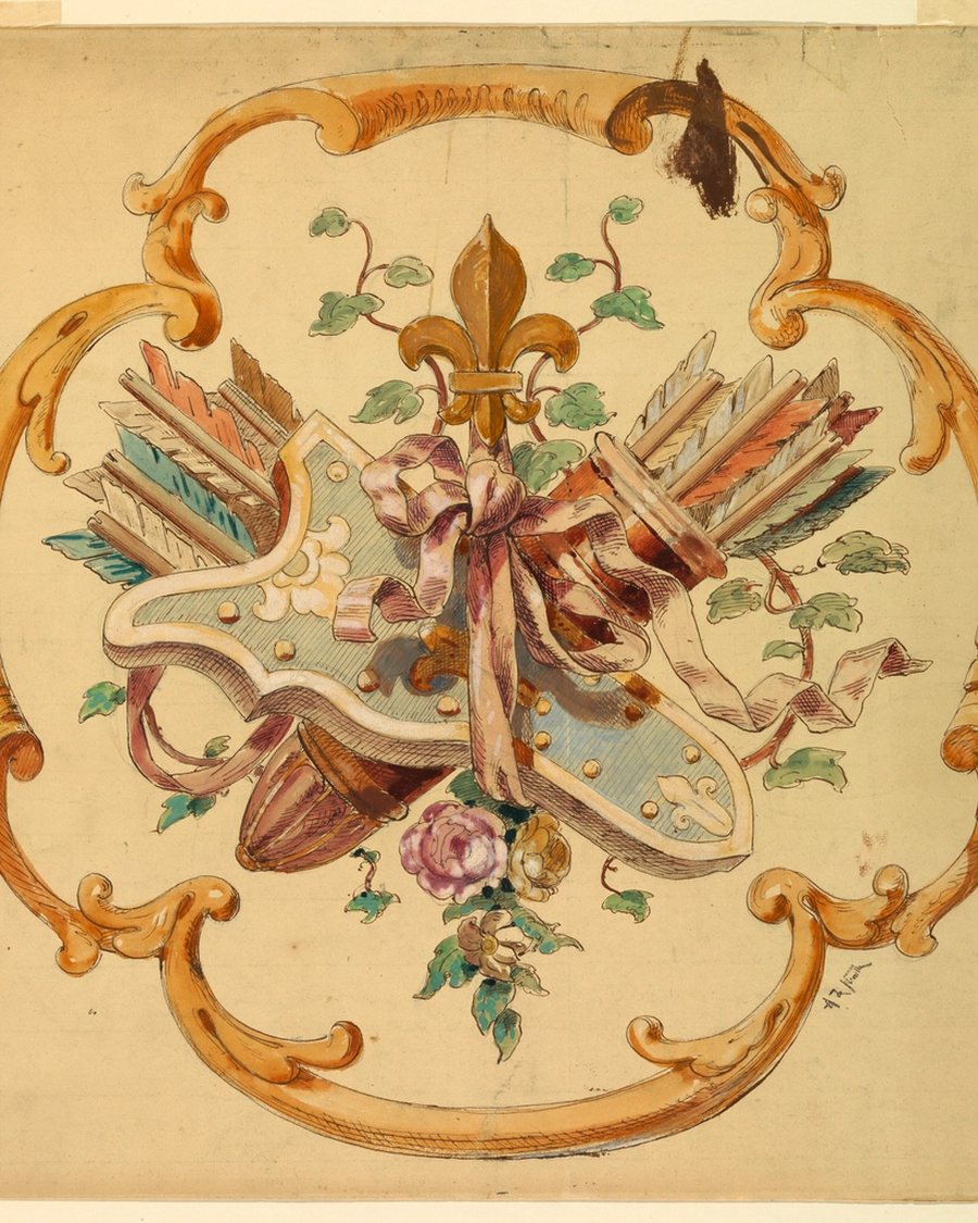Baroque Scroll Panel Print