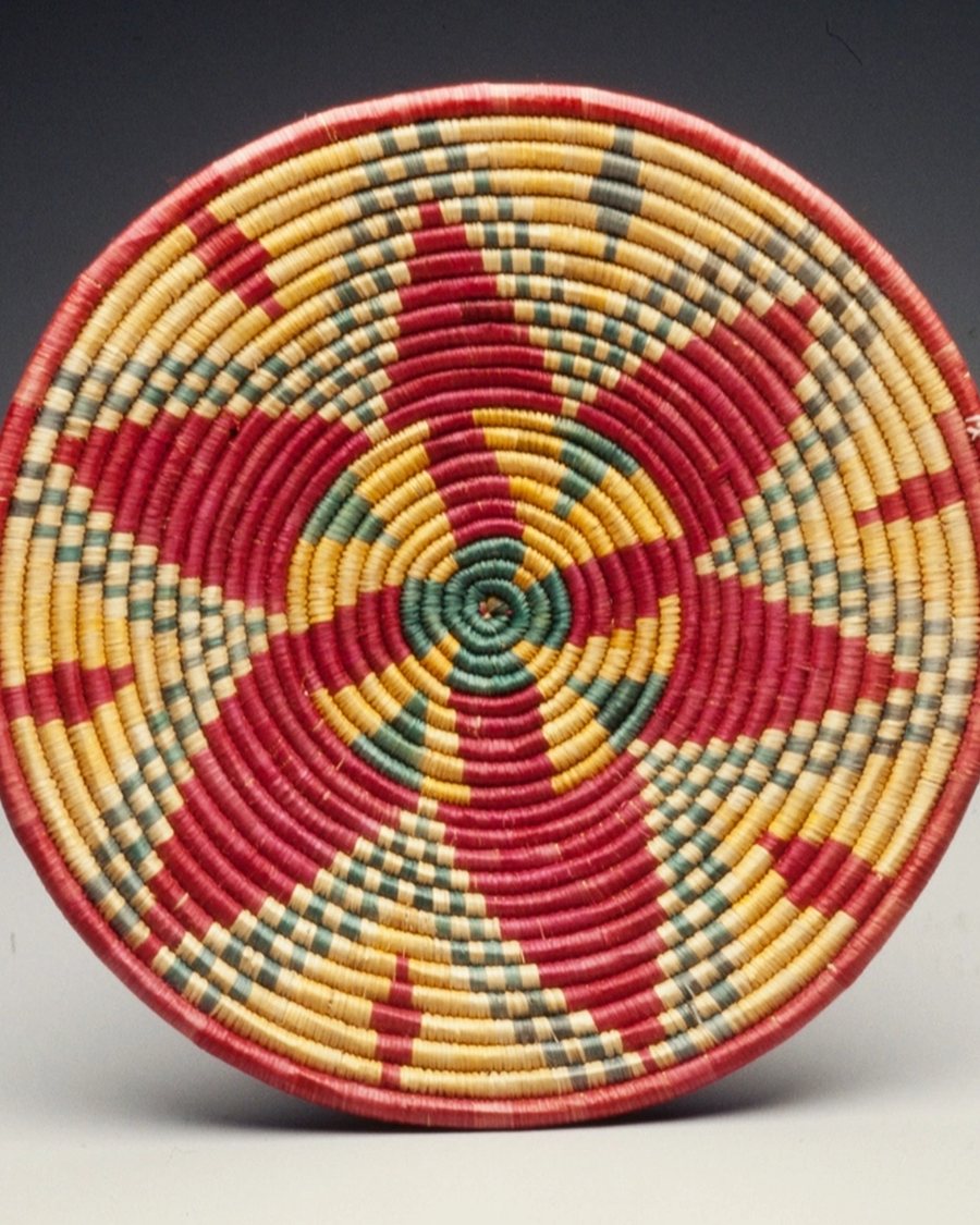 Patterned Coil Basket, Red