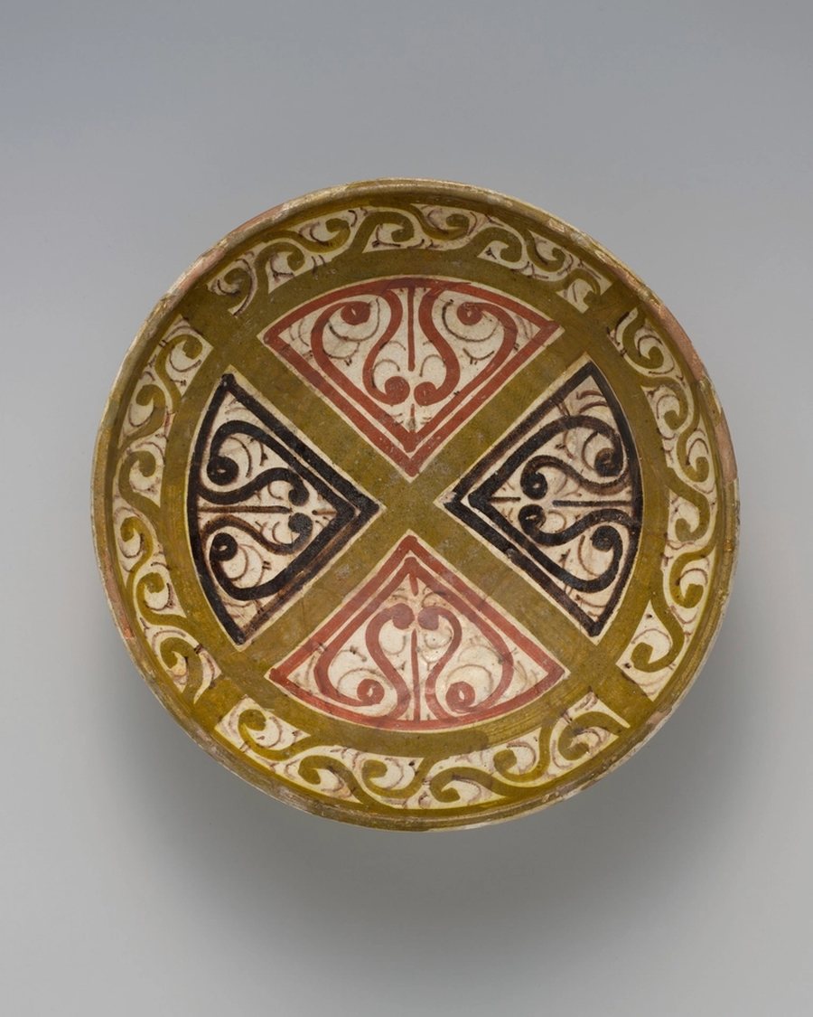 Gilt Painted Shallow Bowl