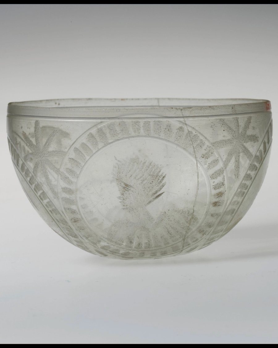Etched Glass Bowl, Frosted