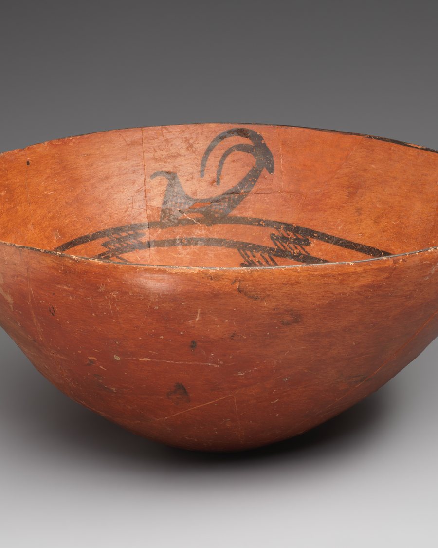 Painted Terracotta Bowl, Red
