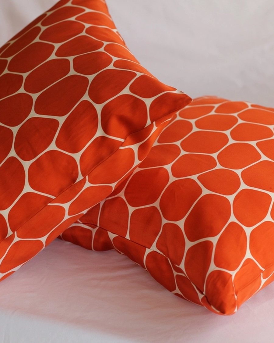 Honeycomb Cushion Cover, Rust