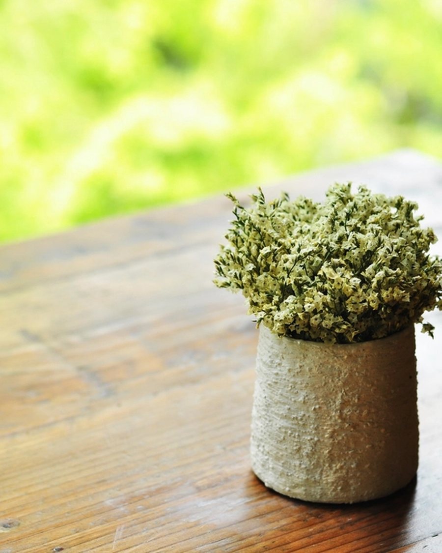 Faux Herb in Stoneware Pot