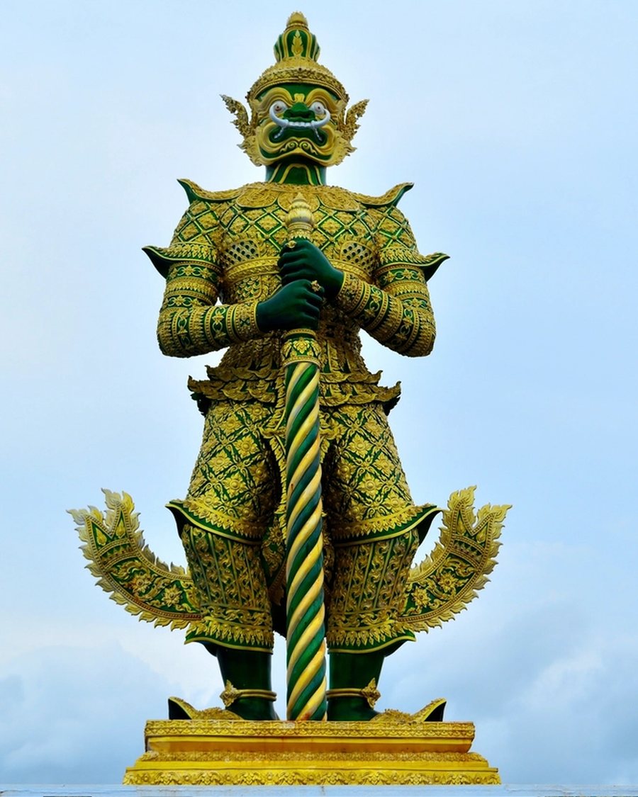 Painted Guardian Figure, Green