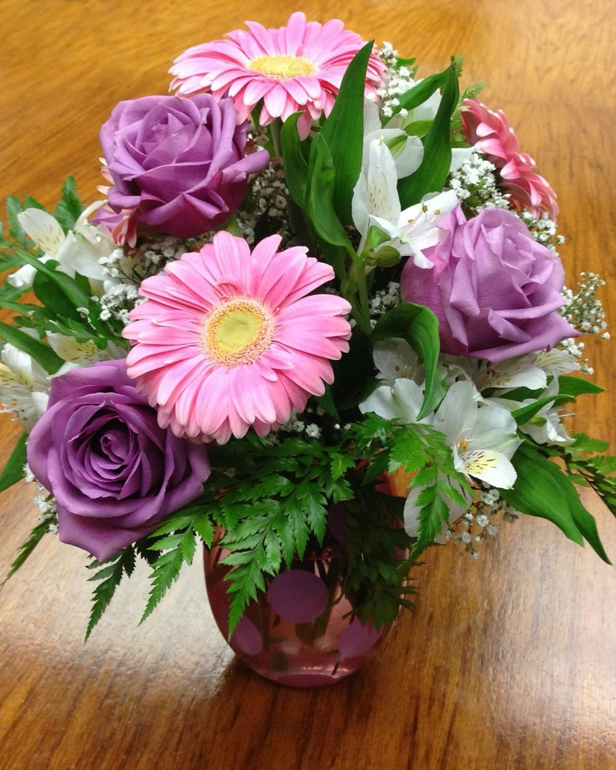 Faux Gerbera and Rose Arrangement