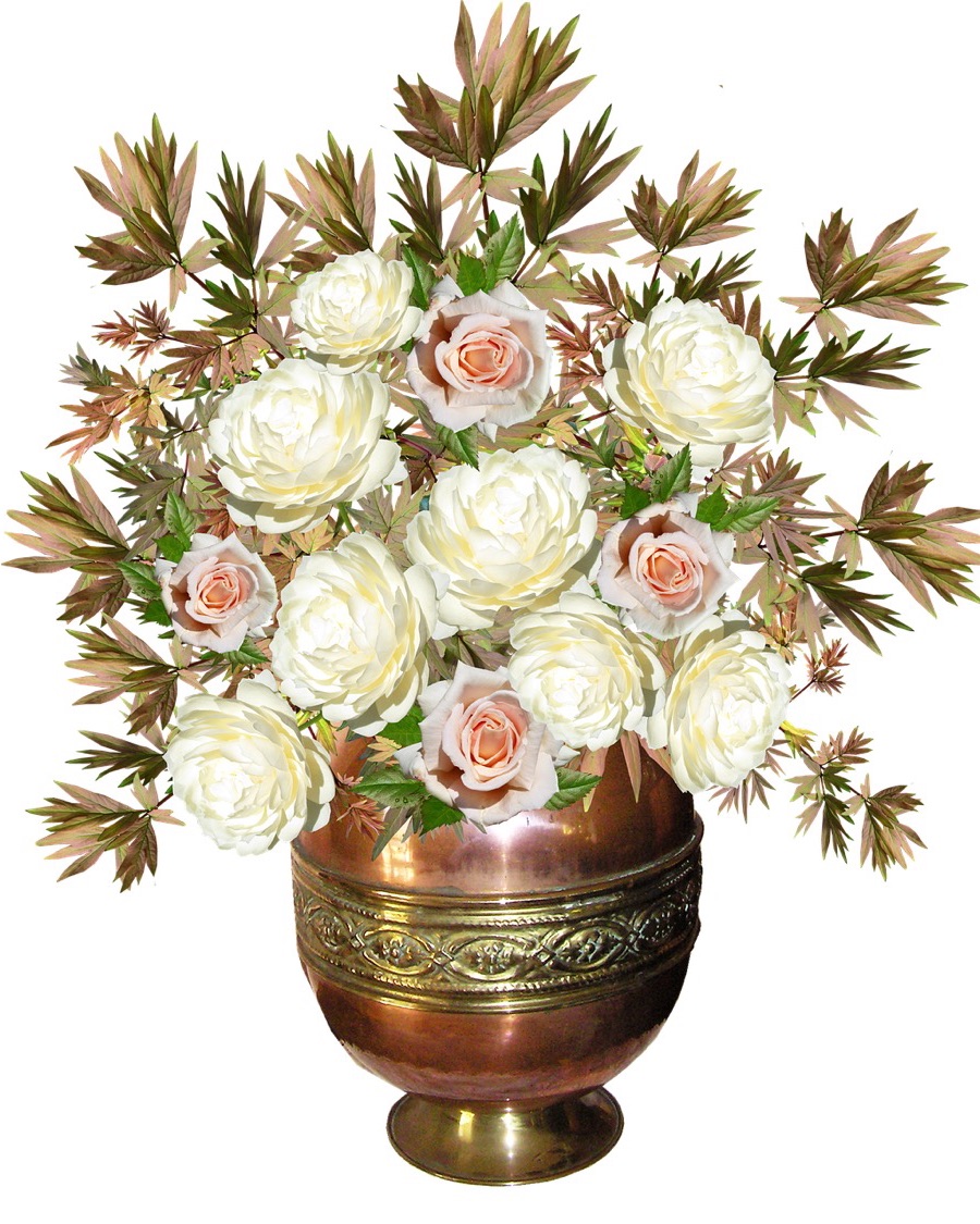 Embossed Brass Vase