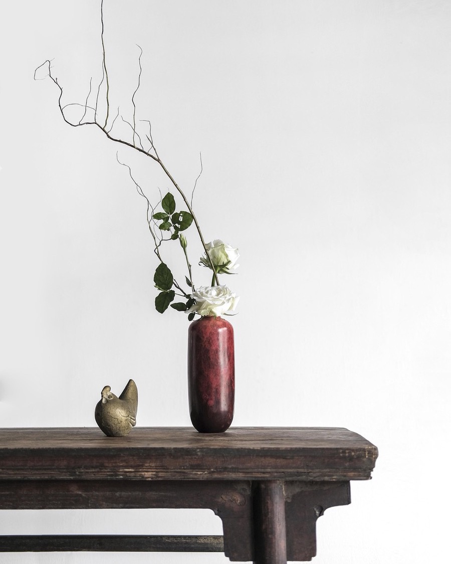 Tall Bud Vase, Oxblood