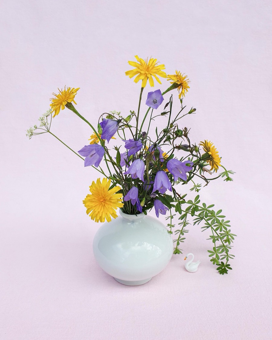 Round White Bud Vase