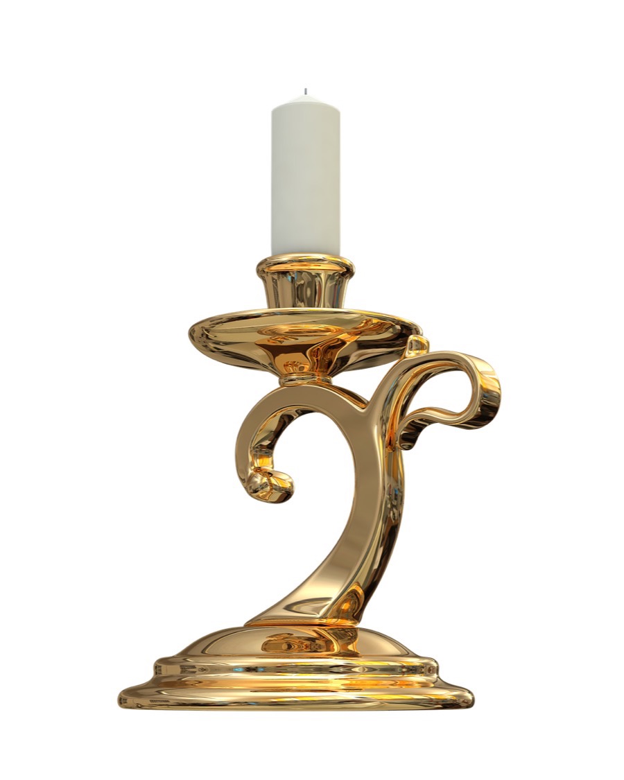 Gold Scroll Candlestick