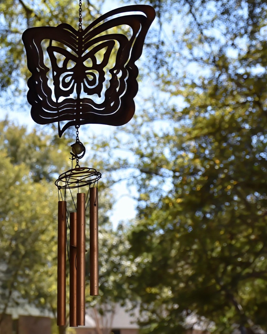 Butterfly Wind Chime, Copper Tubes