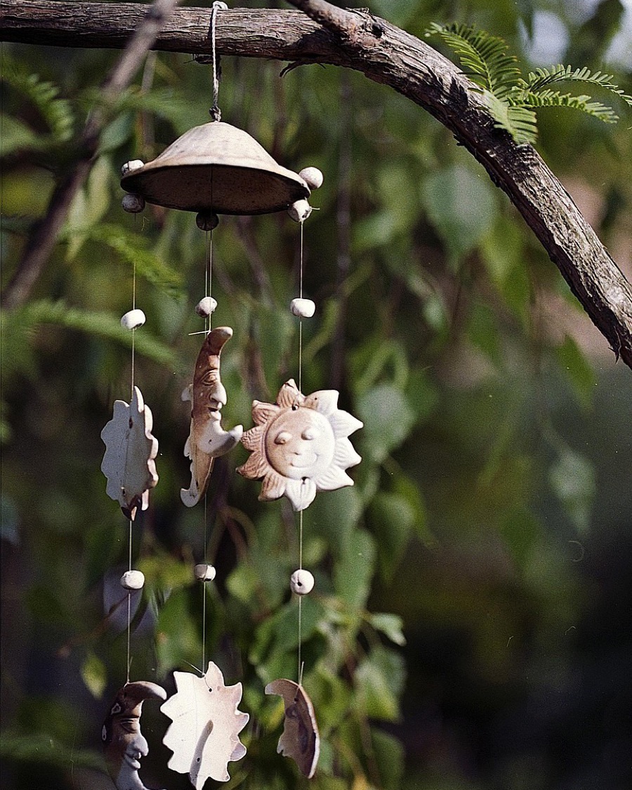 Ceramic Sun and Moon Wind Chime