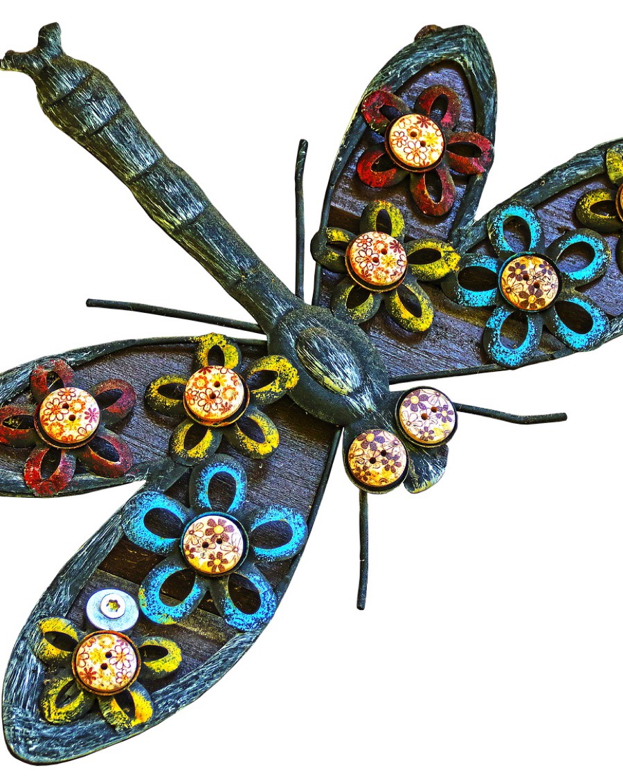 Mosaic Dragonfly Metal Wall Art