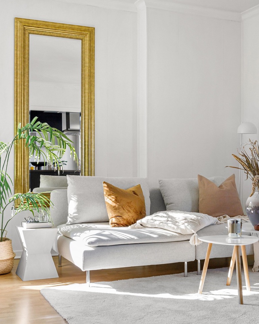 Tall Gold Floor Mirror