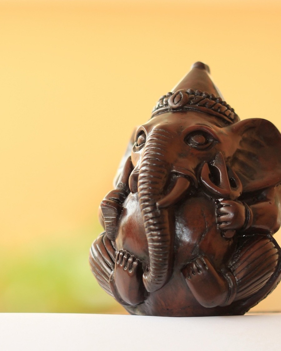 Abstract Ganesha Figurine, Bronze Finish