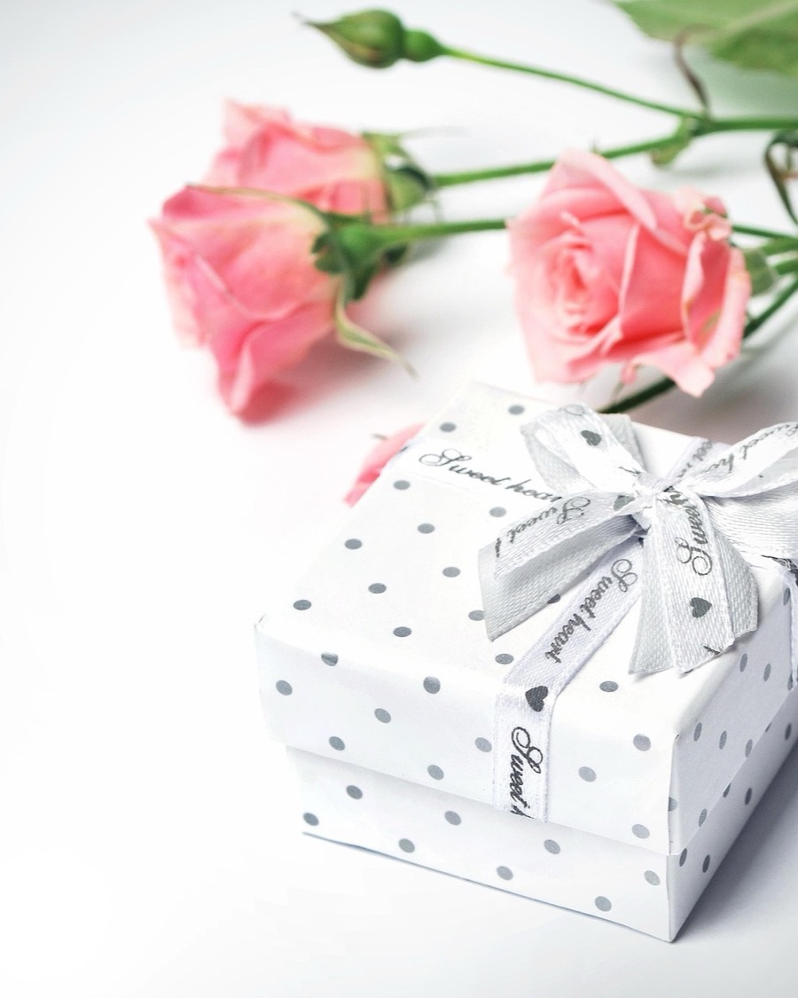 White Gift Box with Satin Bow