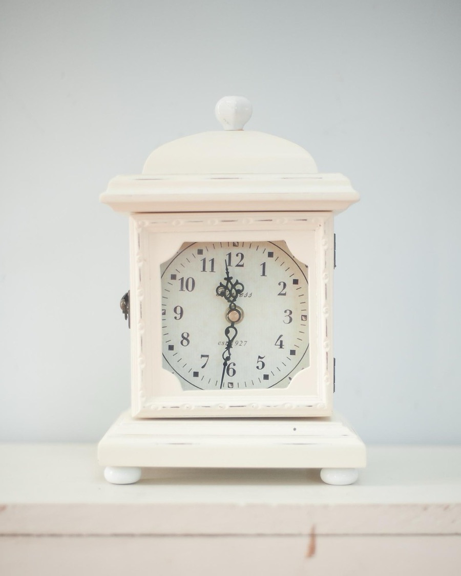 Painted Mantel Clock, Chalk White
