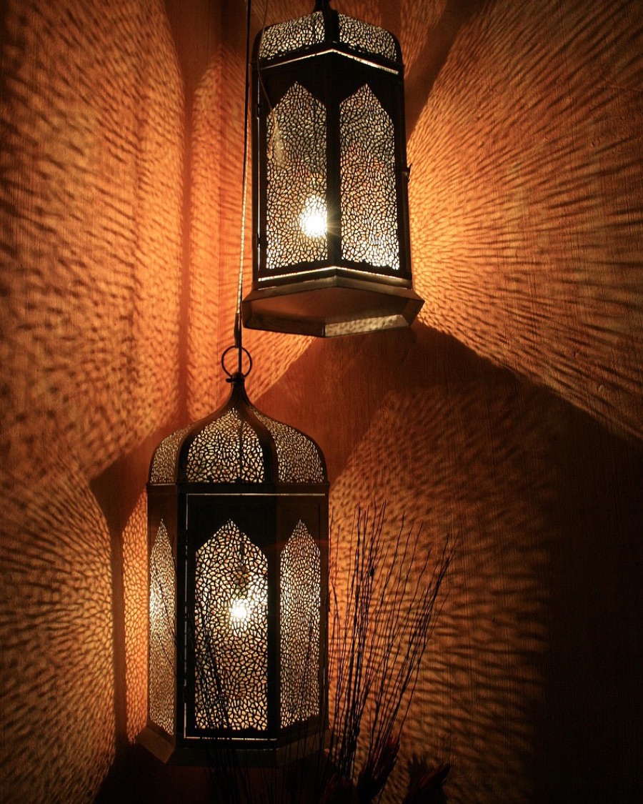 Moroccan Pendant Lanterns, Pair