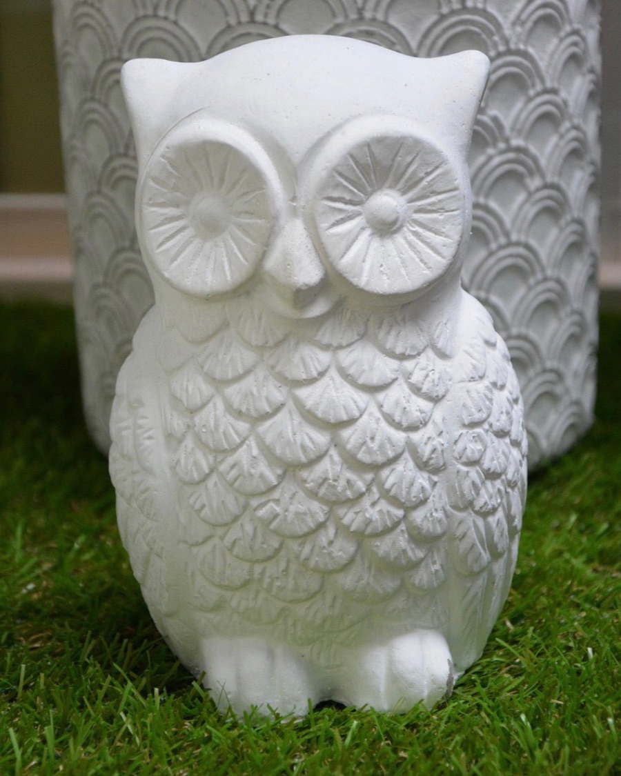 White Ceramic Owl