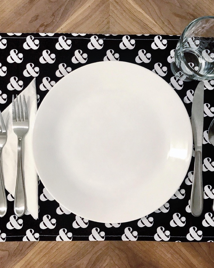 Black and White Placemats, Set of Four