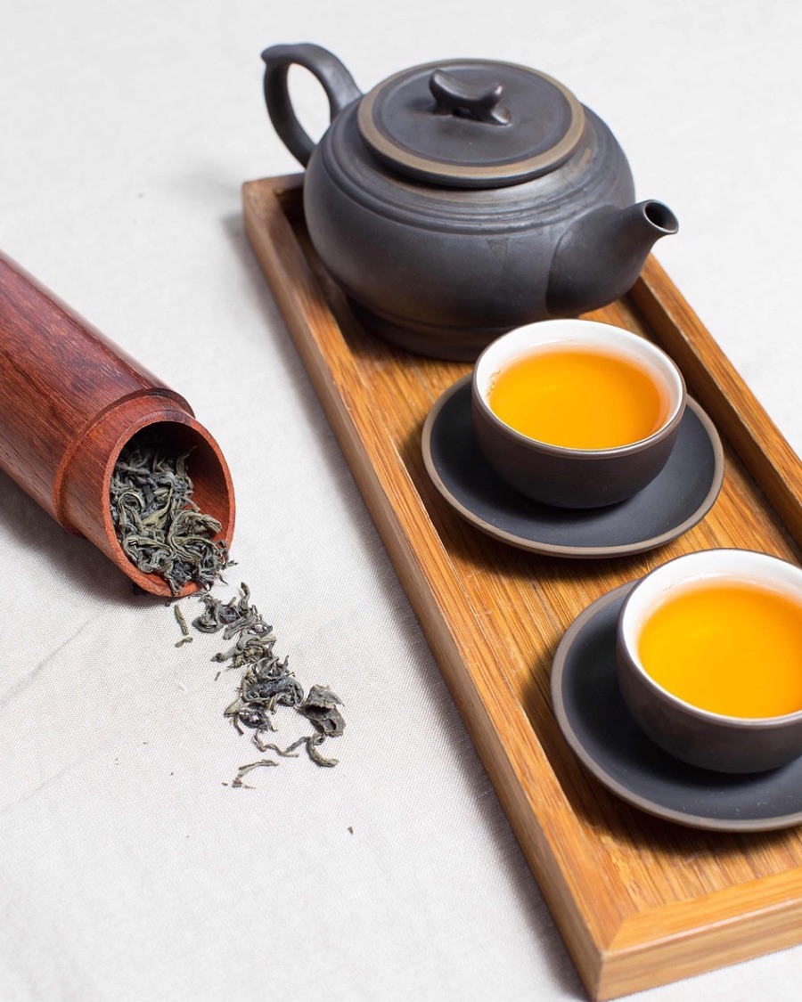 Long Wooden Tea Tray