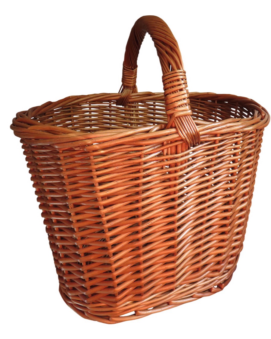 Tall Wicker Basket with Handle