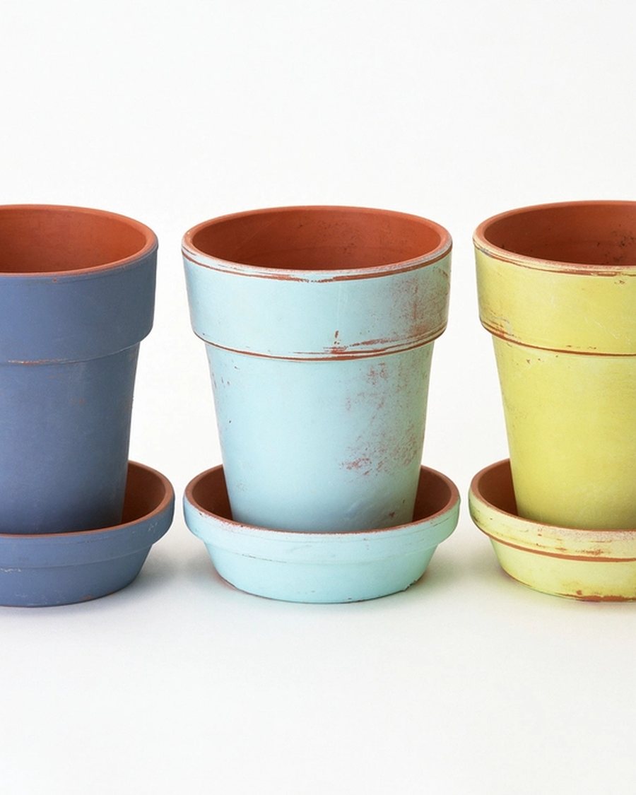 Pastel Glazed Planter Trio