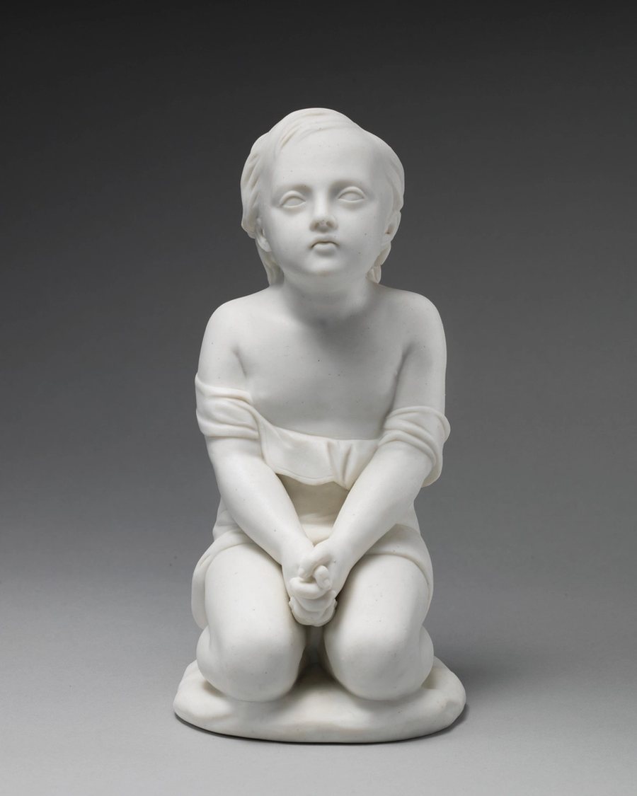 Kneeling Figure, White Marble Finish