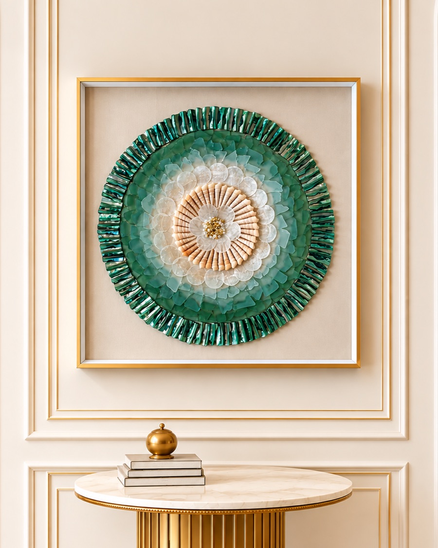 Green Shell Mandala Art