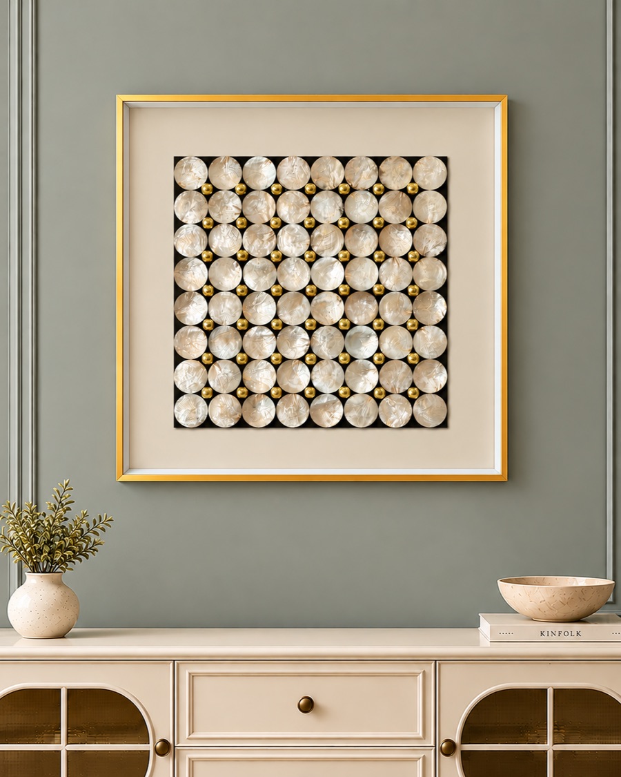 Mother-of-Pearl Grid Art