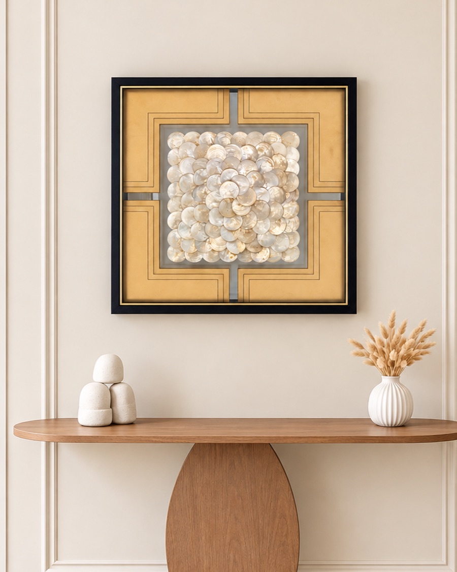 Mother-of-Pearl Square Shadow Box