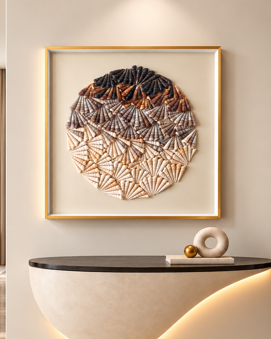 Shell Fan Circle Art