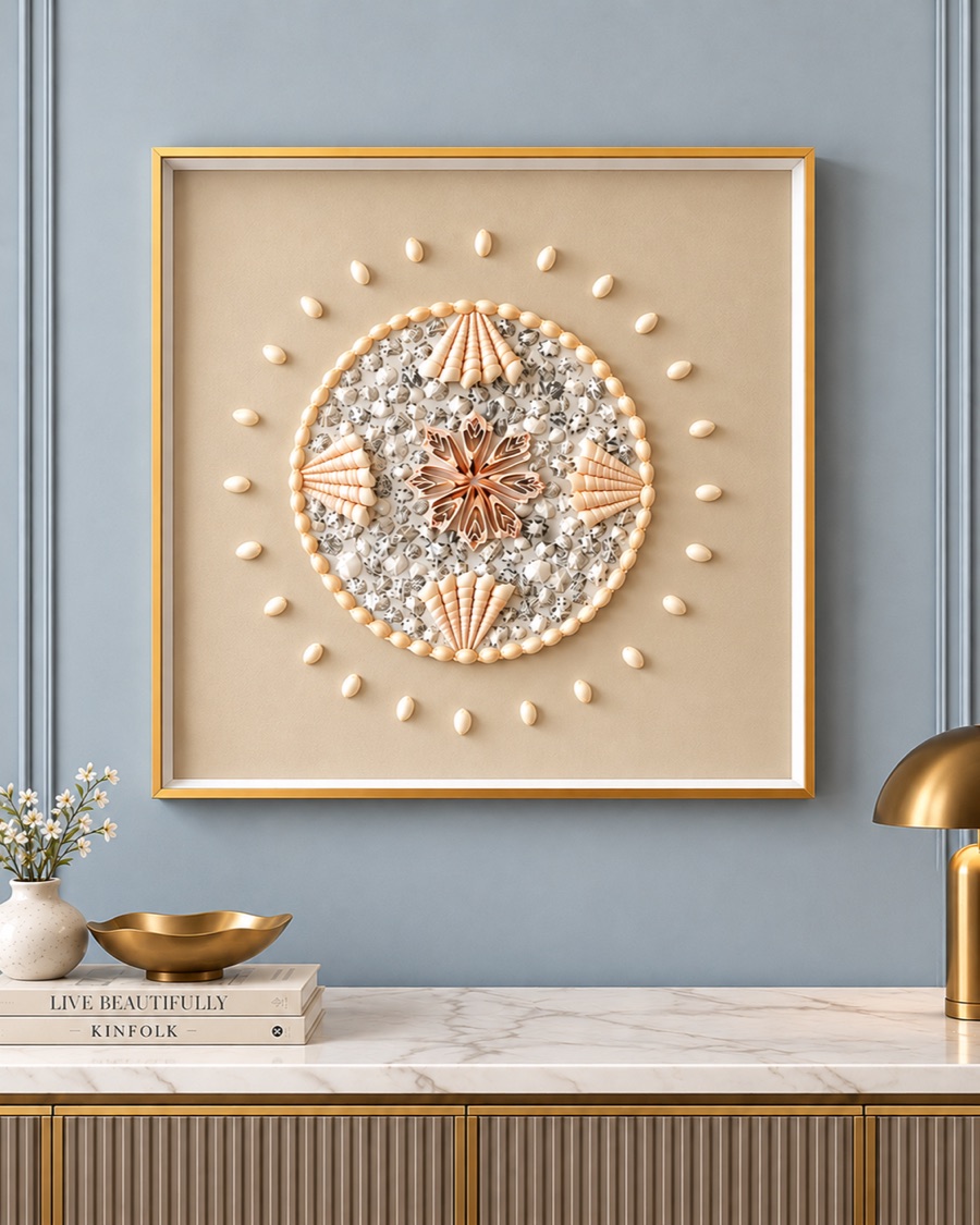 Shell and Pearl Mandala Art