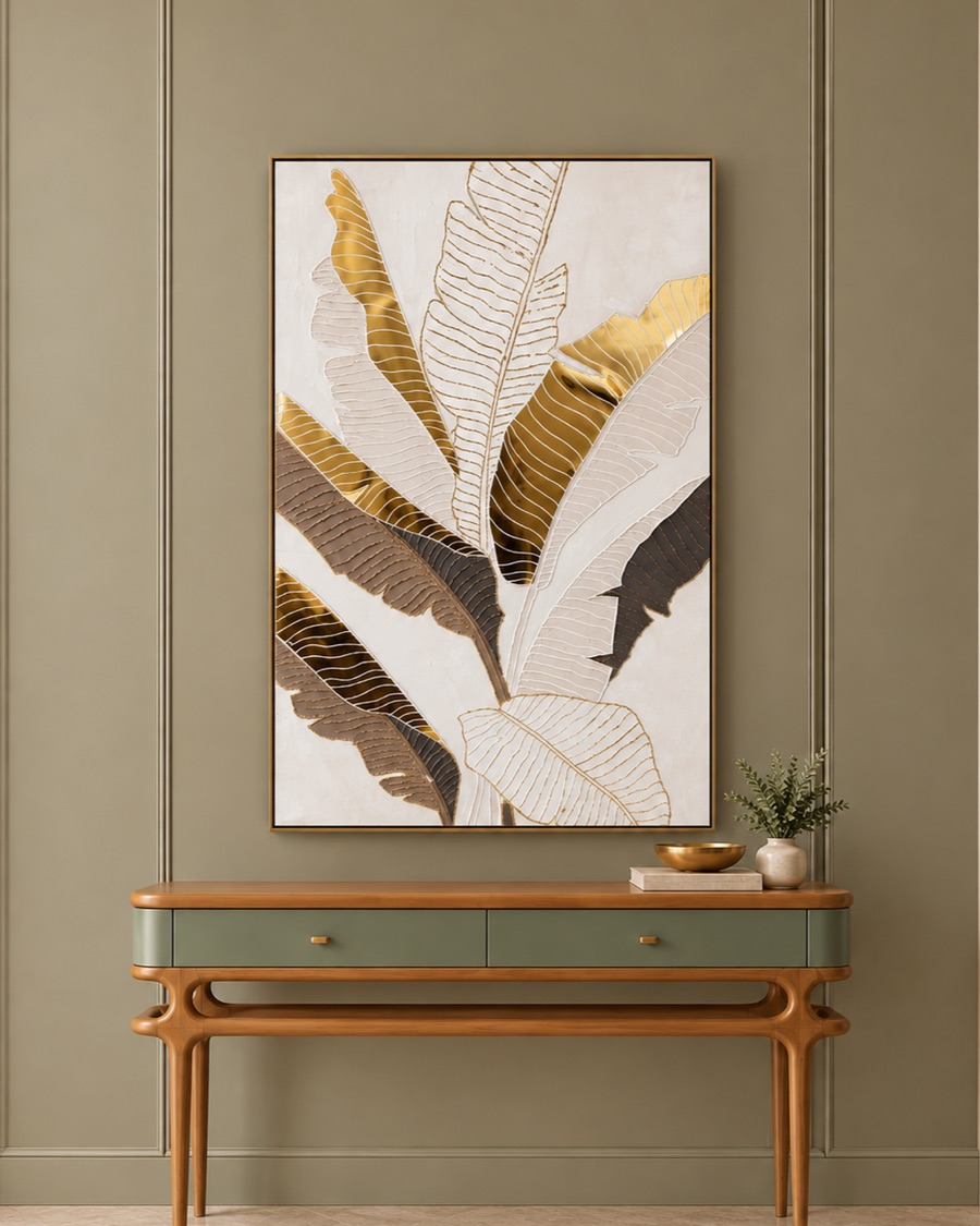 Gold Banana Leaf Canvas