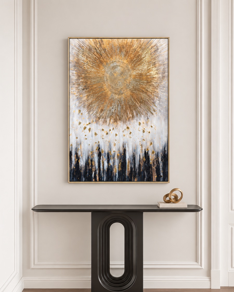Gold Burst Abstract Canvas