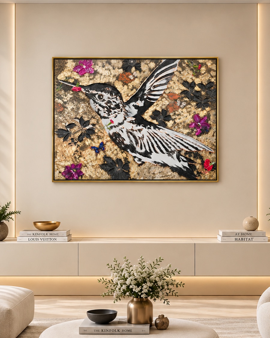 Hummingbird Mosaic Canvas