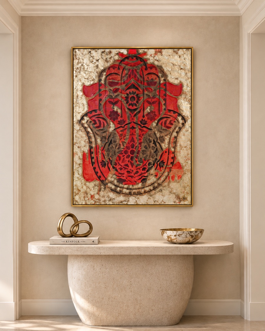 Red Hamsa Hand Canvas