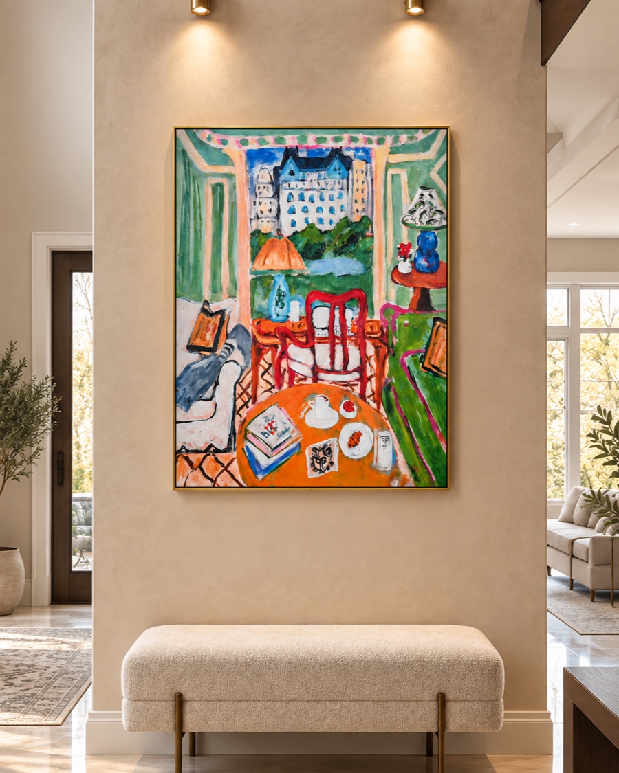 Red Room Interior Canvas