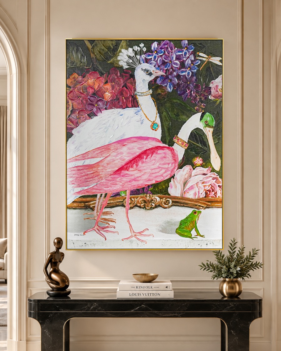 Pink Spoonbill Garden Canvas
