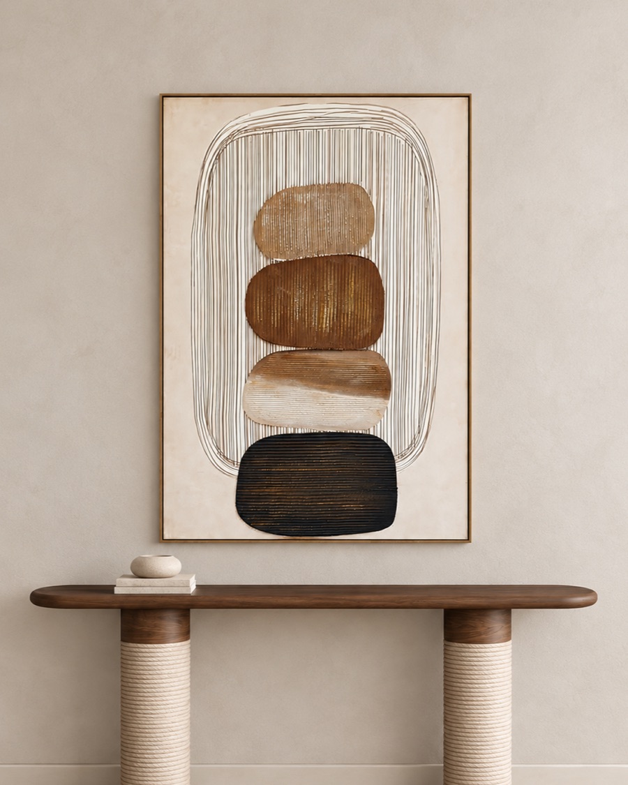 Stacked Stones Abstract Canvas