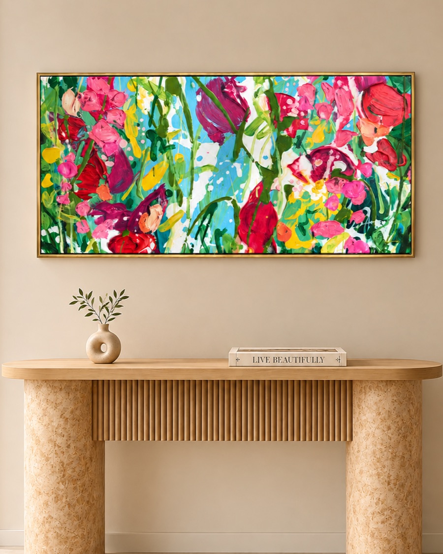 Abstract Tulip Field Canvas, Panoramic