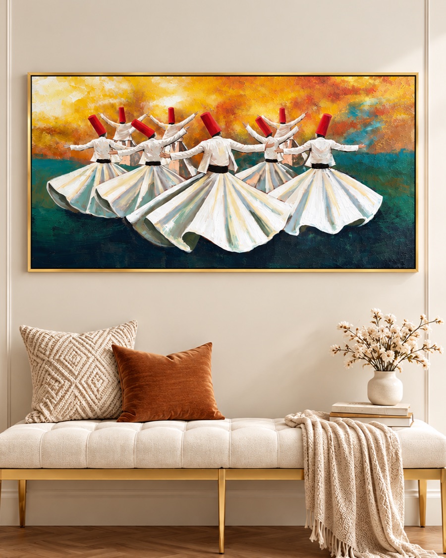 Whirling Dervishes Canvas, Panoramic