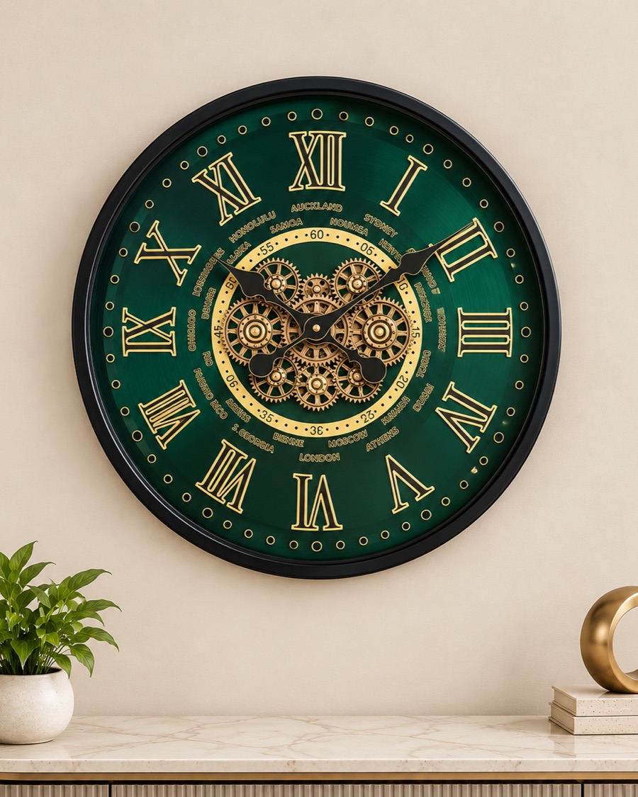 Emerald Gear Wall Clock