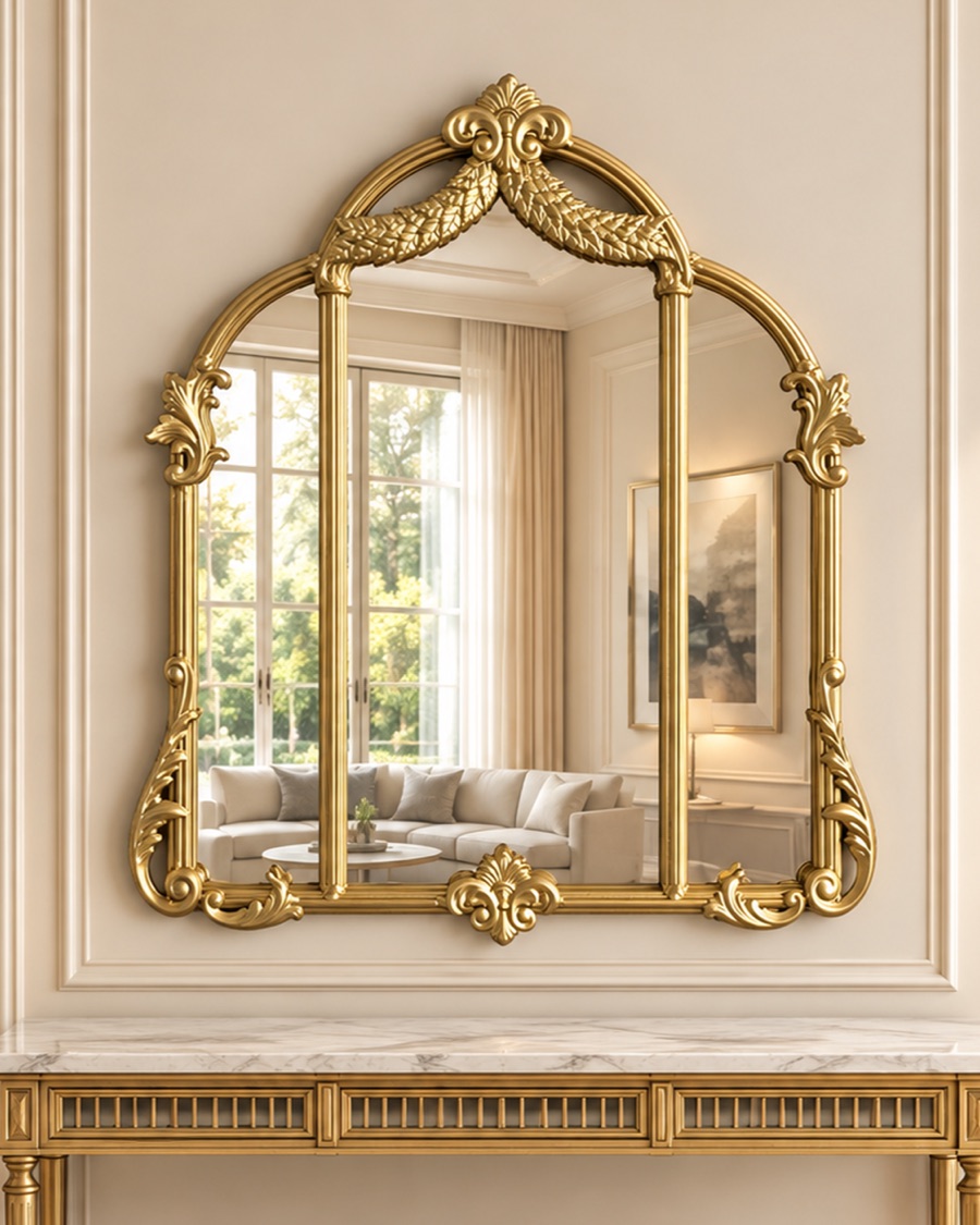 Gold Triple Arch Mirror