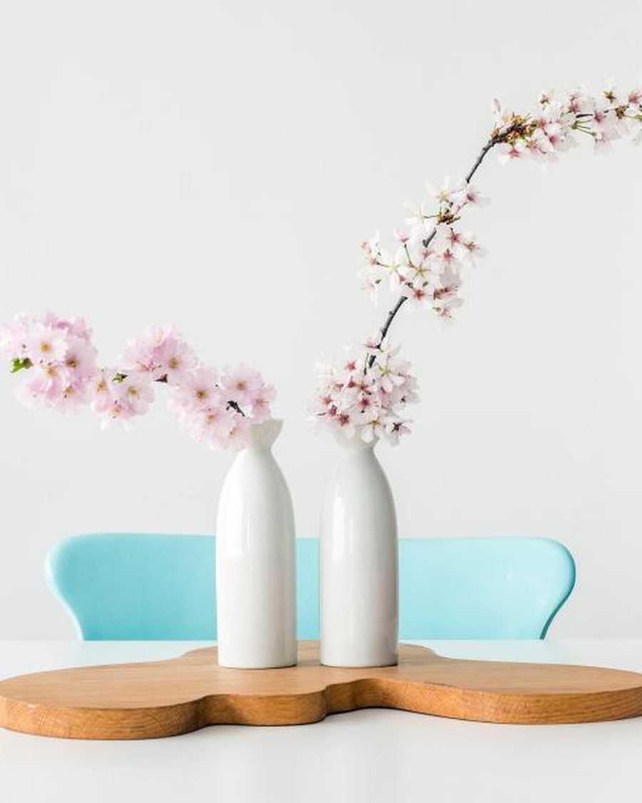 White Porcelain Bud Vase, Pair