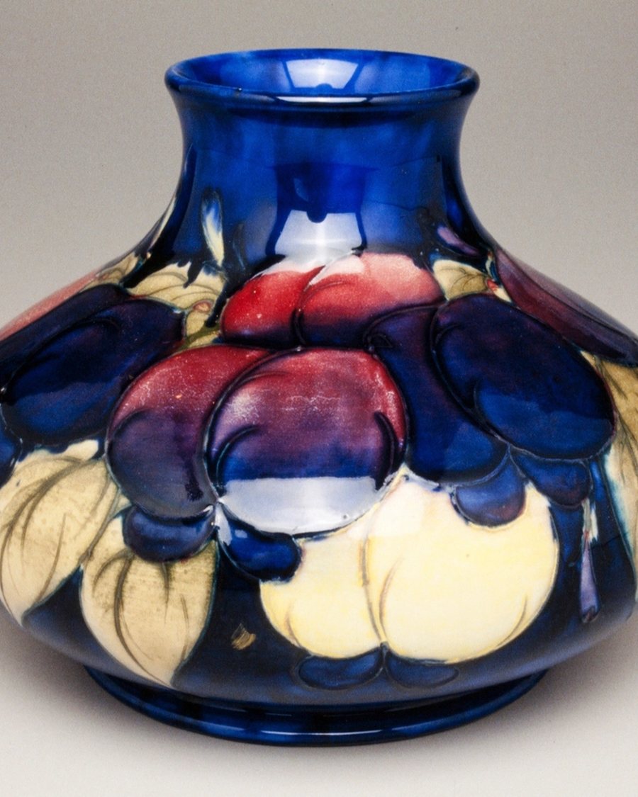 Cobalt Floral Vase, Hand Painted