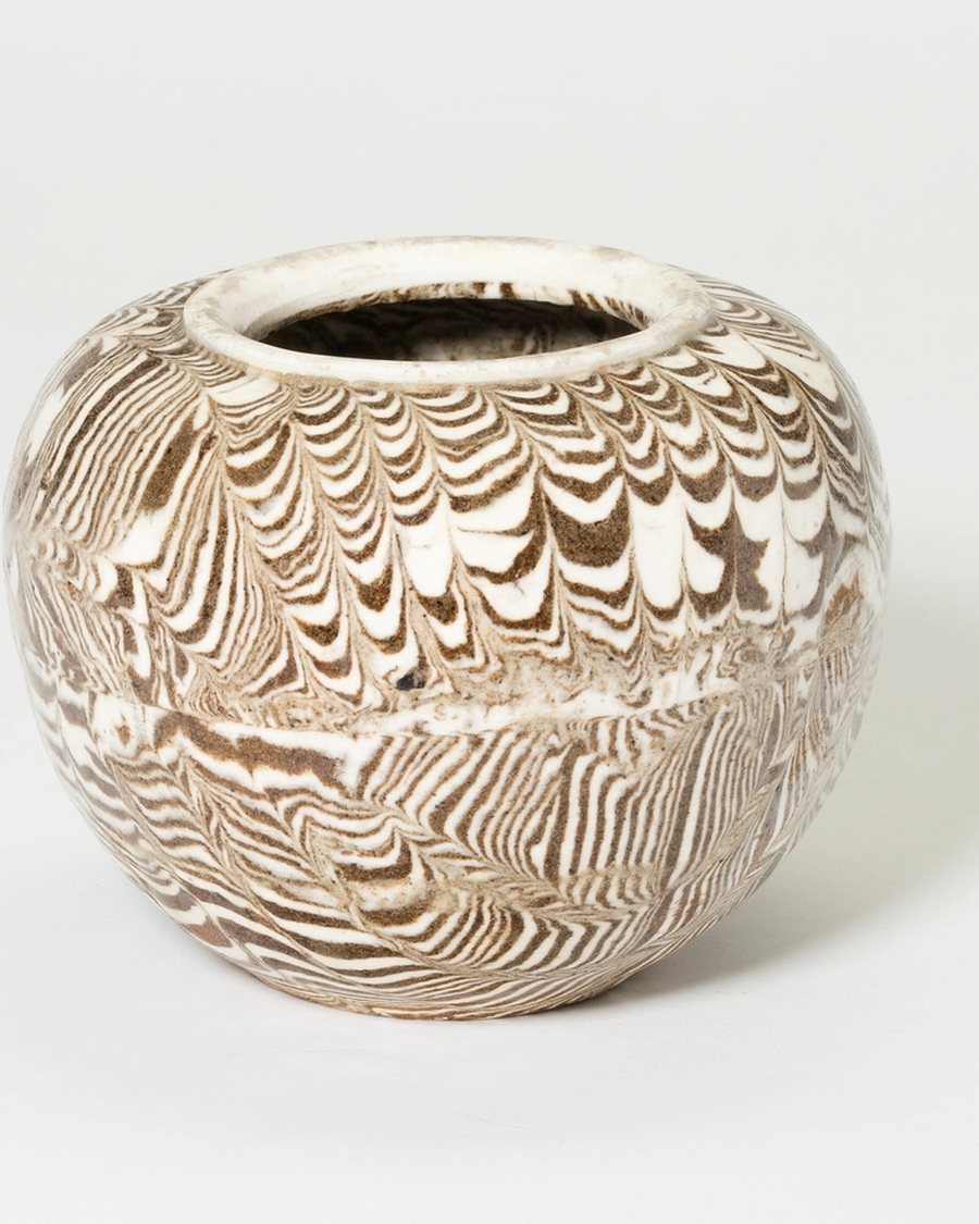Relief Pattern Vase, Cream